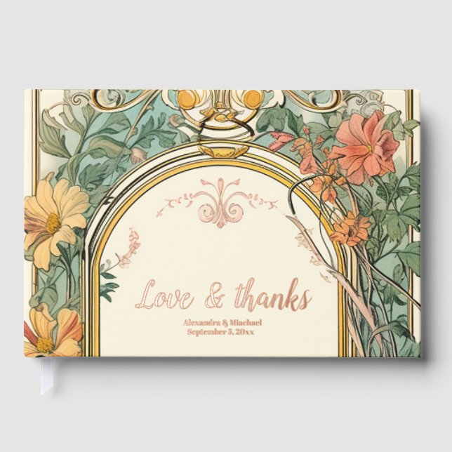 Vintage Blumenhochzeit Gästebuch (Vorderseite)