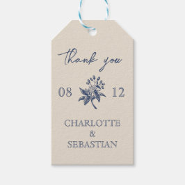 Vintage Blumenhochzeit Geschenkanhänger