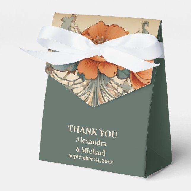 Vintage Blumenhochzeit Geschenkschachtel (Vorderseite)