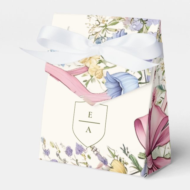 Vintage Blumenhochzeit Geschenkschachtel (Vorderseite)