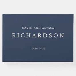 Vintage Blumenhochzeit | Marine und Creme Gästebuch