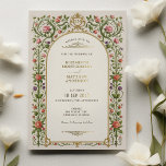 Vintage Blumenhochzeit mit Rose und Verziertem Gol Folieneinladung<br><div class="desc">Diese Vintag inspirierte Hochzeitseinladung besticht durch eine zarte Blumengrenze, die mit Rosa und rote Rosen, lila Blüten und üppigen grünen Blätter geschmückt ist. Verzierte goldene Akzente und ein weicher cremefarbener Hintergrund sorgen für eine elegante Touch und schaffen eine zeitlose und romantische Ästhetik. Die aufwändigen Details und die klassische Typografie machen...</div>