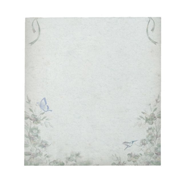 Vintage Blumenhochzeit Notizblock (Vorderseite)