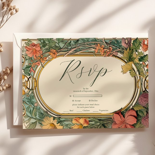 Vintage Blumenhochzeit RSVP Karte (Von Creator hochgeladen)