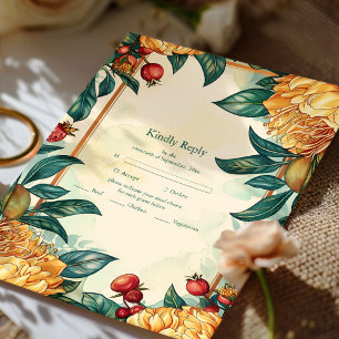 Vintage Blumenhochzeit RSVP Karte