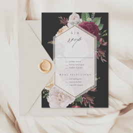 Vintage Blumenhochzeit RSVP Karte