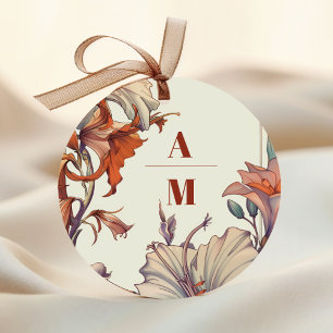 Vintage Blumenhochzeit Runder Aufkleber