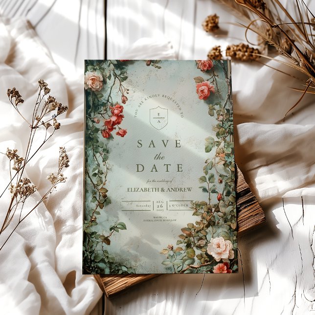 Vintage Blumenhochzeit Save The Date (Von Creator hochgeladen)
