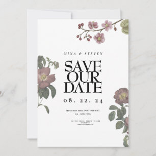 Vintage Blumenhochzeit Save The Date
