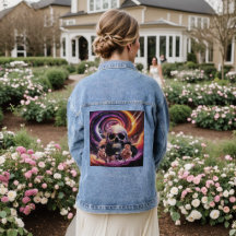 Vintage Blumenhülle Denim Jacket