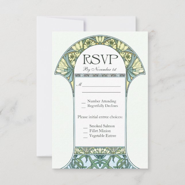 Vintage Blumenkarten für UAWG Hochzeiten VII RSVP Karte (Vorderseite)