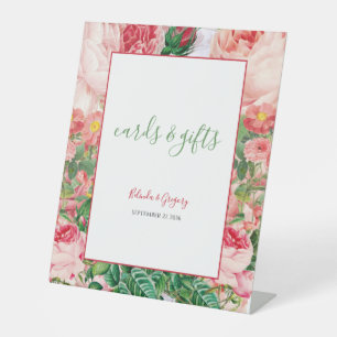 Vintage Blumenkarten und Botanische Hochzeitskarte Sockelschild