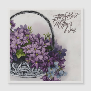 Vintage-Blumenkorb – Muttertagsblüte Magnetkarte