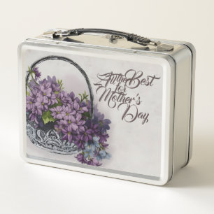 Vintage-Blumenkorb – Muttertagsblüte Metall Brotdose