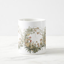 Vintage-Blumenkranz-Tassen – Elegante Botanik