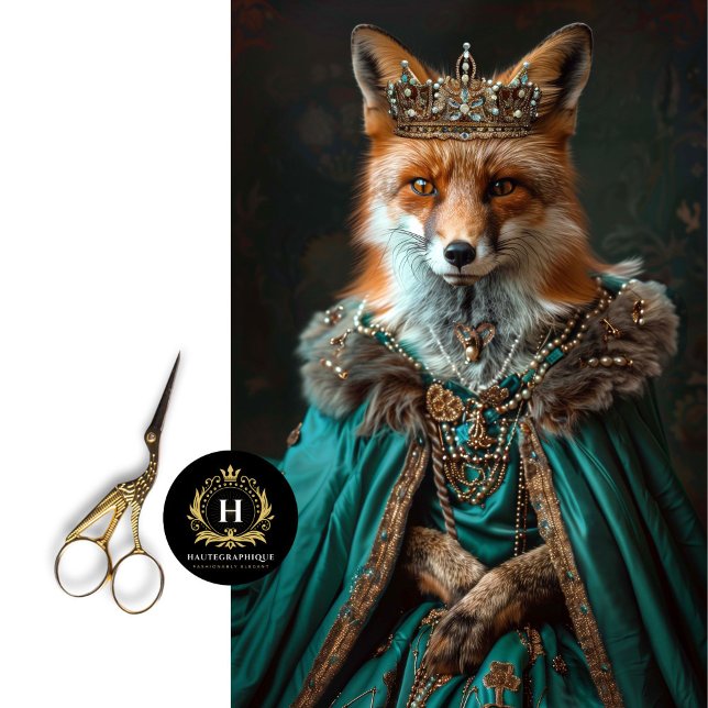 Vintage Blumenkrone Queen Fox Decoupage Seidenpapier (Von Creator hochgeladen)