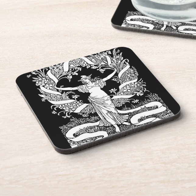 Vintage Blumenkronendecke Getränkeuntersetzer (Linke Seite)