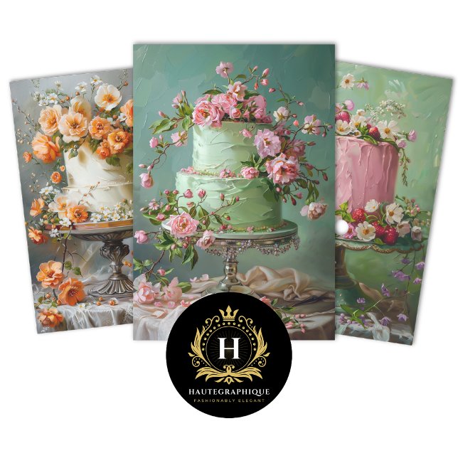 Vintage Blumenkuchendekoupage Geschenkpapier Set (Von Creator hochgeladen)