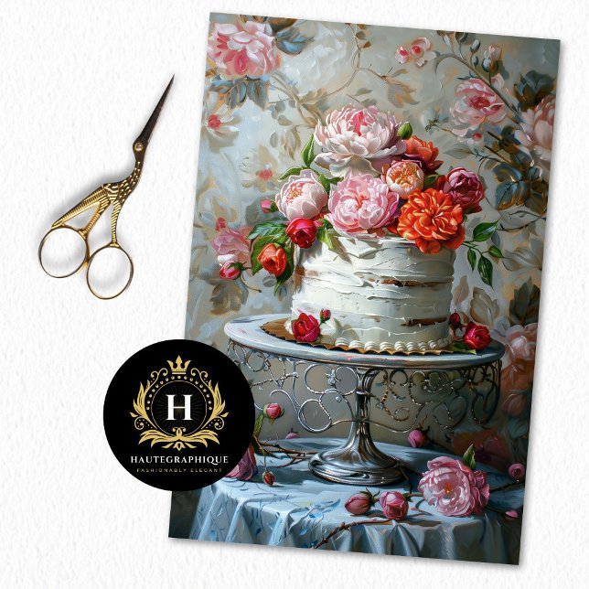 Vintage Blumenkuchendekoupage Seidenpapier (Von Creator hochgeladen)