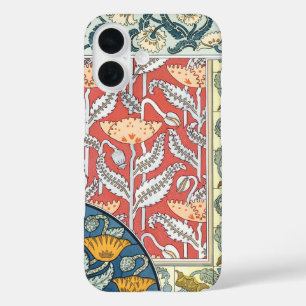 Vintage-Blumenkunst Art Nouveau Mohnblumen iPhone 16 Hülle
