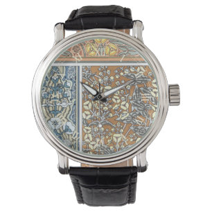 Vintage-Blumenkunst im Jugendstil, Pfeilblumen Armbanduhr