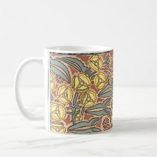 Vintage-Blumenkunst im Jugendstil, Pfeilblumen Tasse
