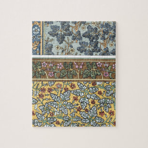 Vintage-Blumenkunst im Jugendstil Wilde Geranium-B Puzzle
