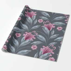 Vintage-Blumenkunst nahtloses Muster. Marine trans Geschenkpapier