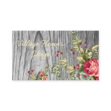 Vintage-Blumenladen-Geschäftskarte mit Rosen