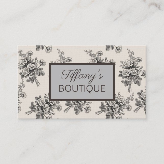 Vintage Blumenmode WELLNESS-CENTER Schönheitssalon Visitenkarte (Vorderseite)