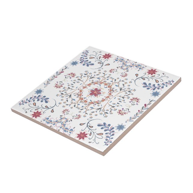Vintage-Blumenmonogramm  Fliese (Seite)
