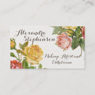 Vintage Blumenmotive Rose Beauty Salon Mode Visitenkarte