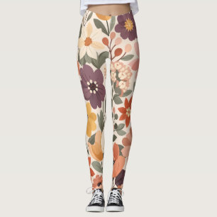 Vintage-Blumenmuster-All-Over-Print-Leggings Leggings