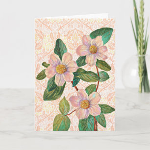 Vintage-Blumenmuster auf gemusterten Kunstnotizkar Karte