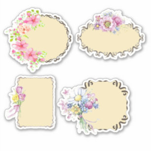 Vintage-Blumenmuster  Aufkleber
