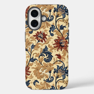 Vintage Blumenmuster iPhone 16 Hülle