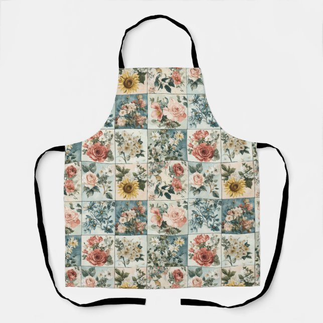 Vintage Blumenmuster-Design Schürze (Vorderseite)
