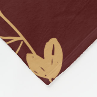Vintage-Blumenmuster - Elegantes Burgund und Gold Fleecedecke