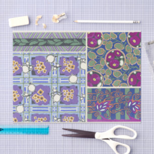Vintage Blumenmuster Émile-Allain Séguy Seidenpapier