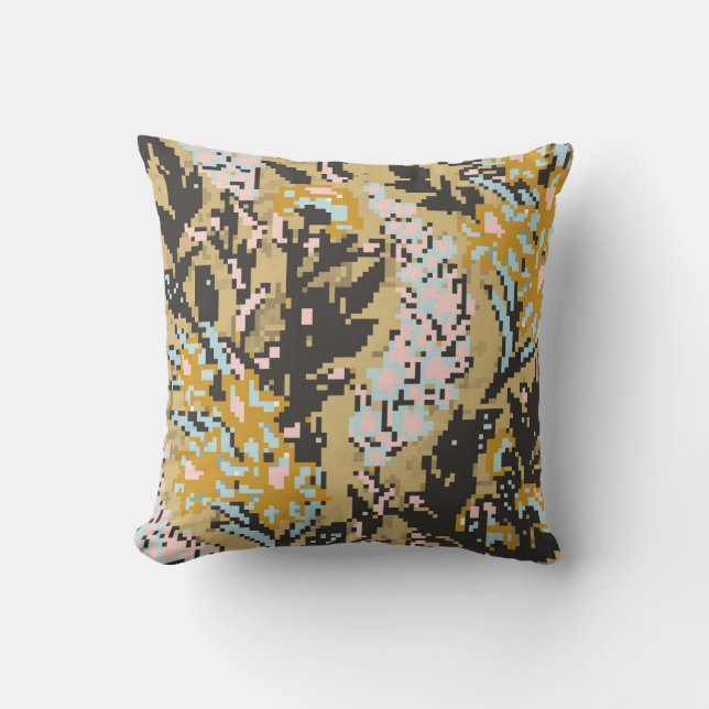 Vintage Blumenmuster, Federdesign. Kissen (Vorderseite)