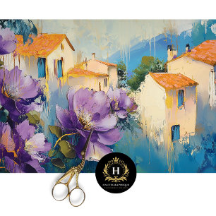 Vintage Blumenmuster Französische Riviera Frankrei Seidenpapier