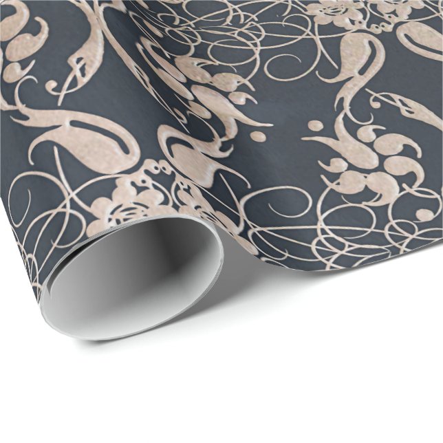 Vintage Blumenmuster Geschenkpapier (Rolleneckpunkt)