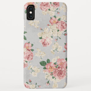 Vintage Blumenmuster Graue Textur Case-Mate iPhone Hülle