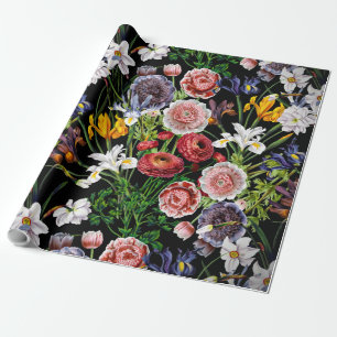 Vintage Blumenmuster im Frühling Geschenkpapier
