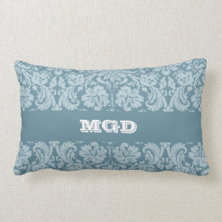 Vintage-Blumenmuster im Jugendstil in Blau und Grü Lendenkissen