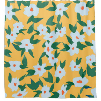 Vintage Blumenmuster im Paint-Stil. Duschvorhang