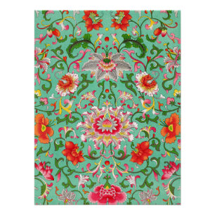 Vintage-Blumenmuster im Stil von William Morris, Poster