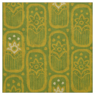 Vintage-Blumenmuster in Grün im indischen Stil. Stoff
