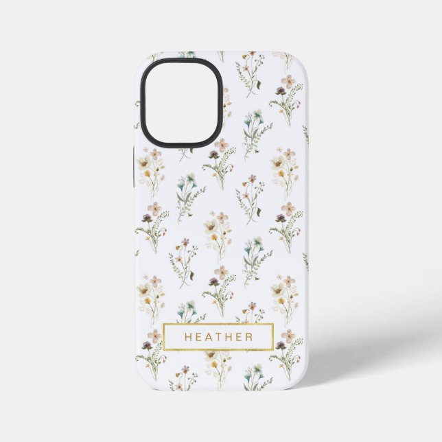 Vintage-Blumenmuster iPhone Hülle (Rückseite)