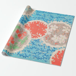 Vintage-Blumenmuster japanisches Retro-Muster Geschenkpapier